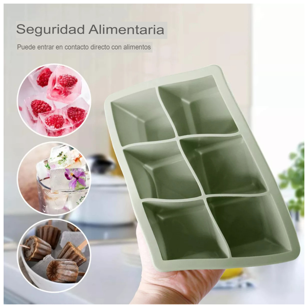 Moldes 6 Espacios Cubo De Hielo Xl